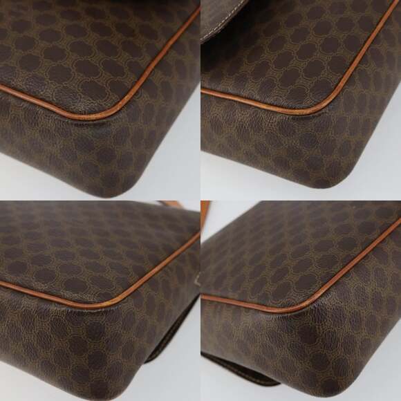 CELINE Macadam Canvas Shoulder Bag Pvc Leather Brown Gold - Picture 10 of 12